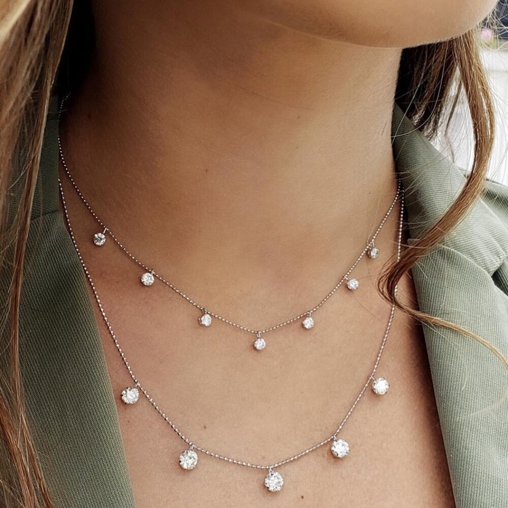 Graziela floating diamond necklace set (2 necklaces )